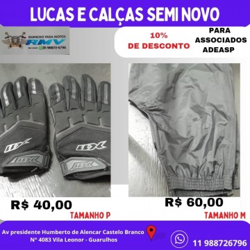 Luvas e Calças Semi Novo
